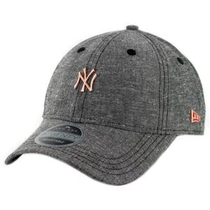 NY Yankees Official MLB New Era Black Label Chambray Hat with Rose Gold Charms